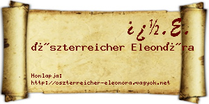 Öszterreicher Eleonóra névjegykártya